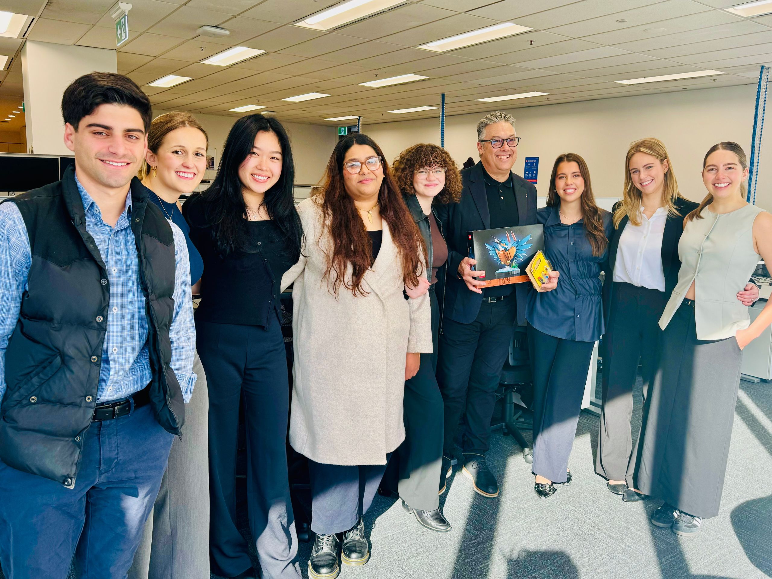 Eight legal students with teacher