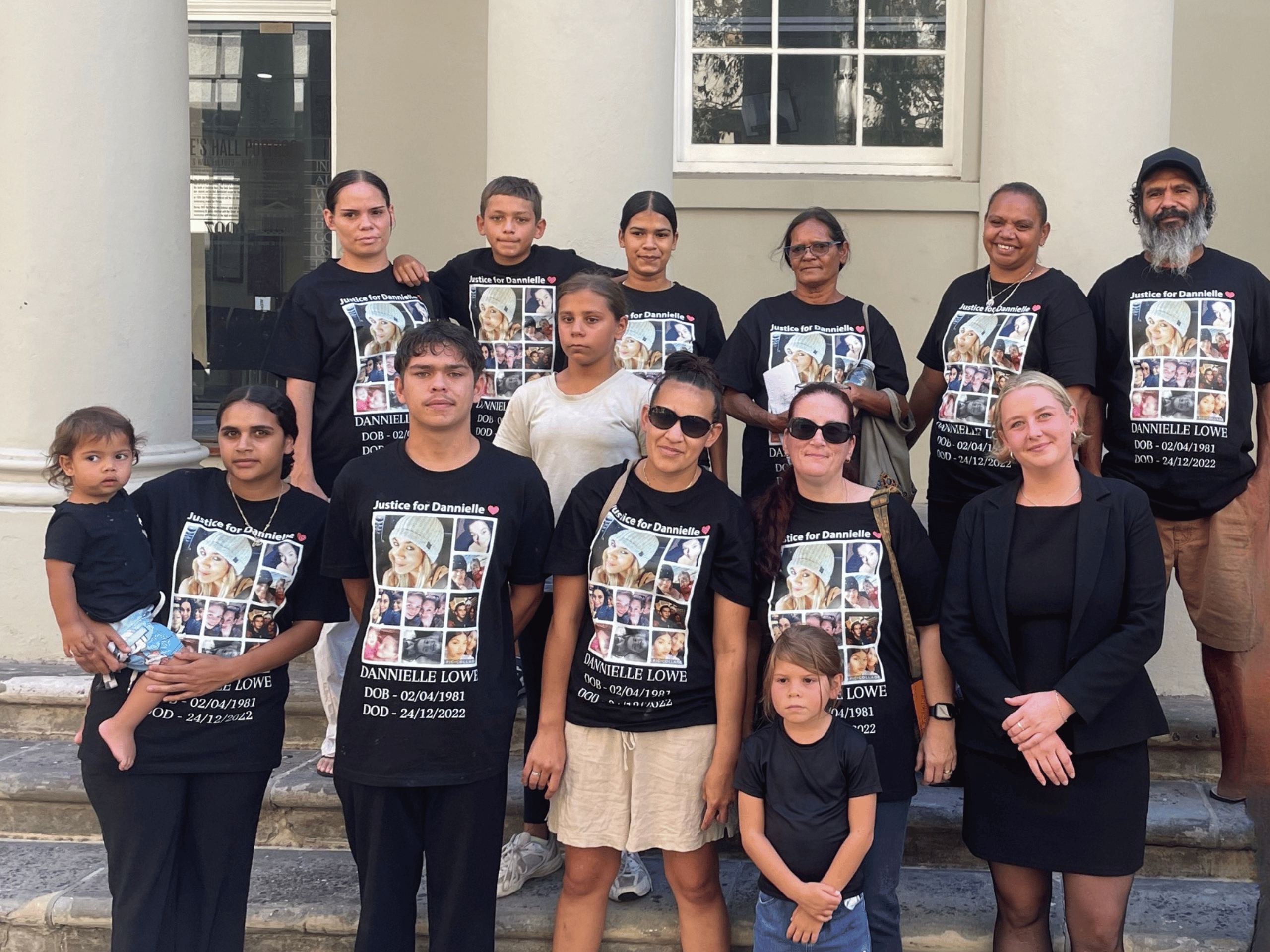Dannielle Lowe's family outside courthouse