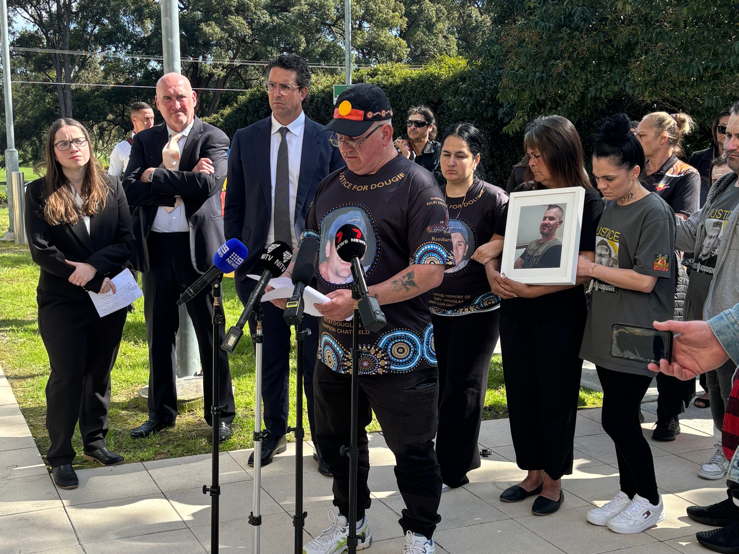 Media conference with family at coronial inquest
