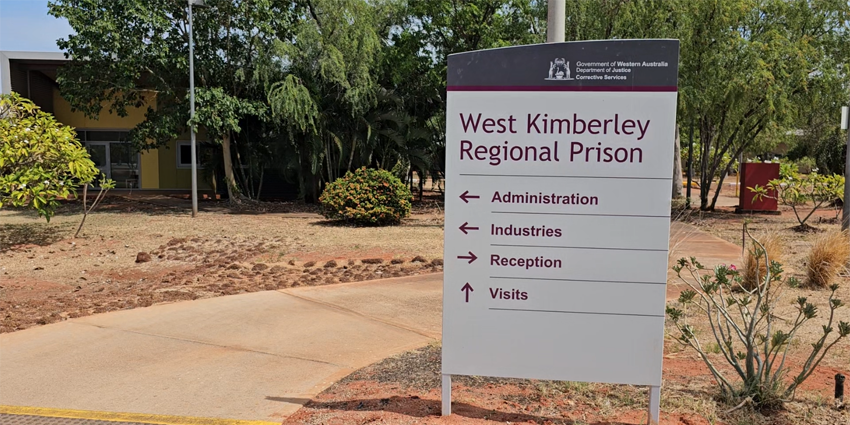West Kimberley Regional Prison entrance sign